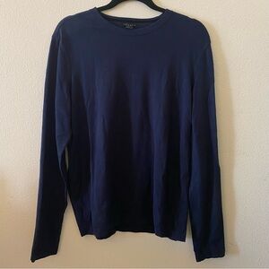 THEORY Men’s Long Sleeve Knit Sweater in Navy Blue - M